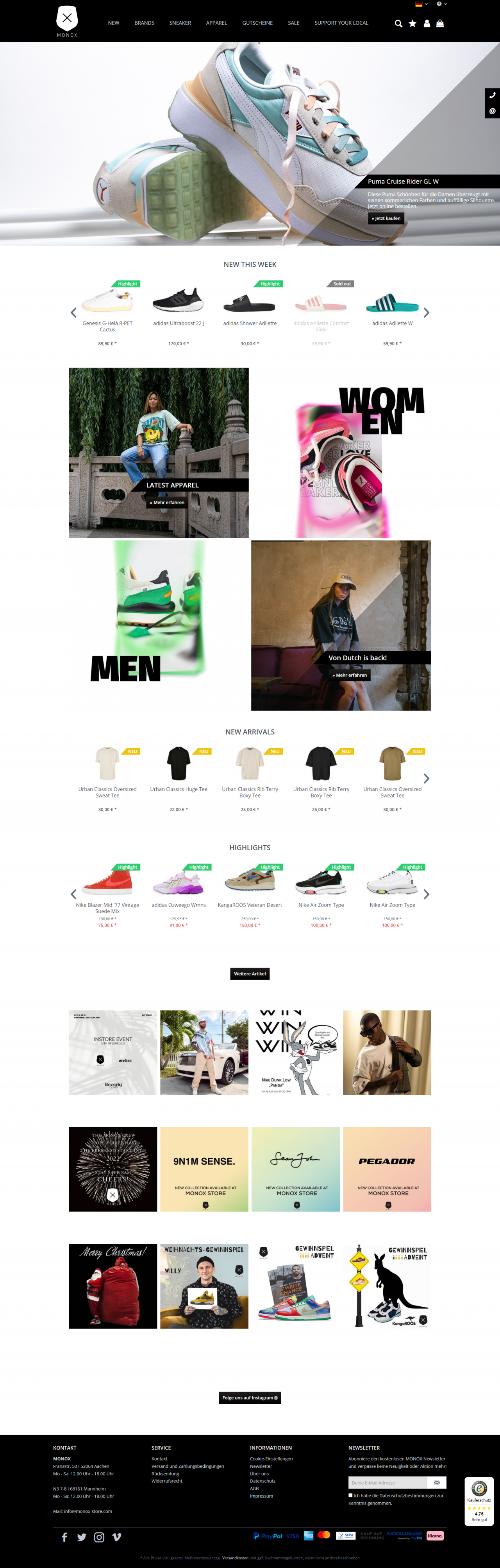 E-commerce store on Shopware