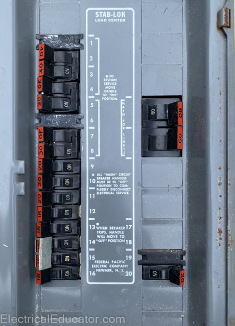 Federal Pacific Unsafe Electrical Panel and Breakers